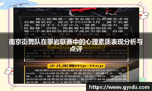 南京街舞队在攀岩联赛中的心理素质表现分析与点评