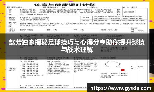 赵芳独家揭秘足球技巧与心得分享助你提升球技与战术理解